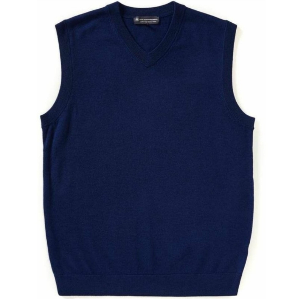 NEW Hart Schaffner Marx Merino Wool Vest Mens 2XT Navy Blue